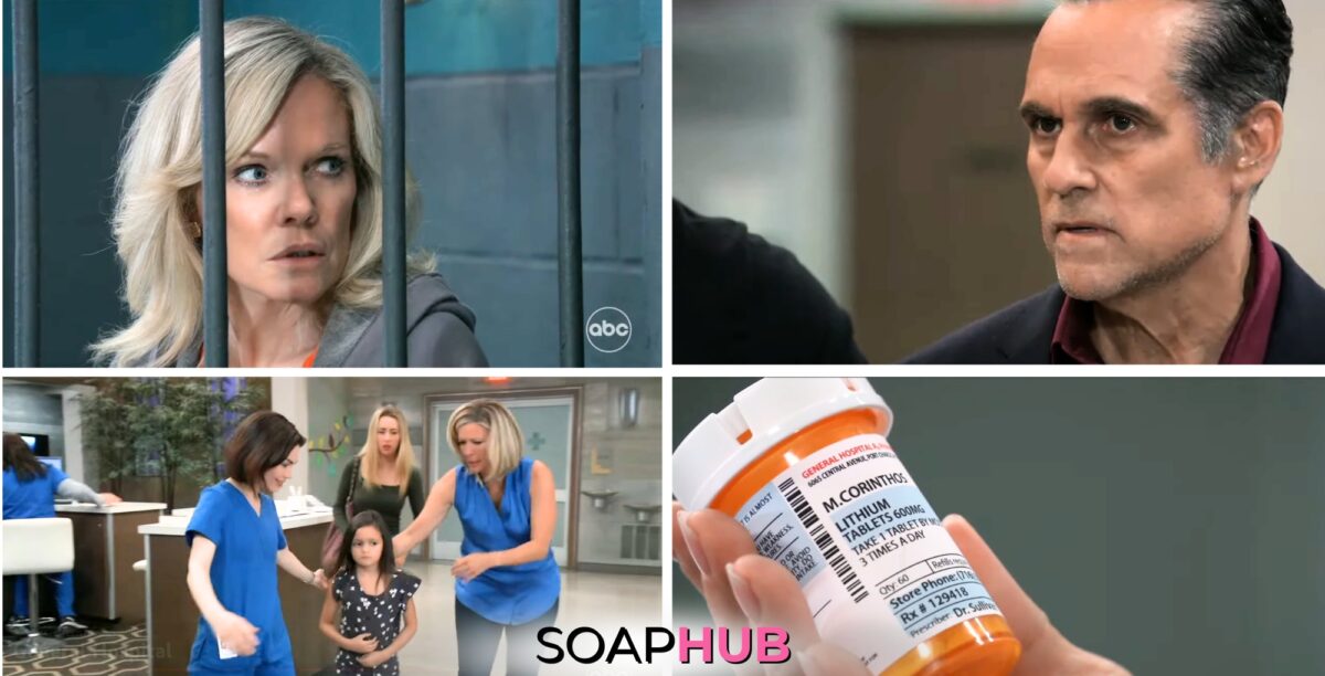 Ava and Sonny on the August 7, 2024 episode of General Hospital with the Soap Hub logo across the bottom.