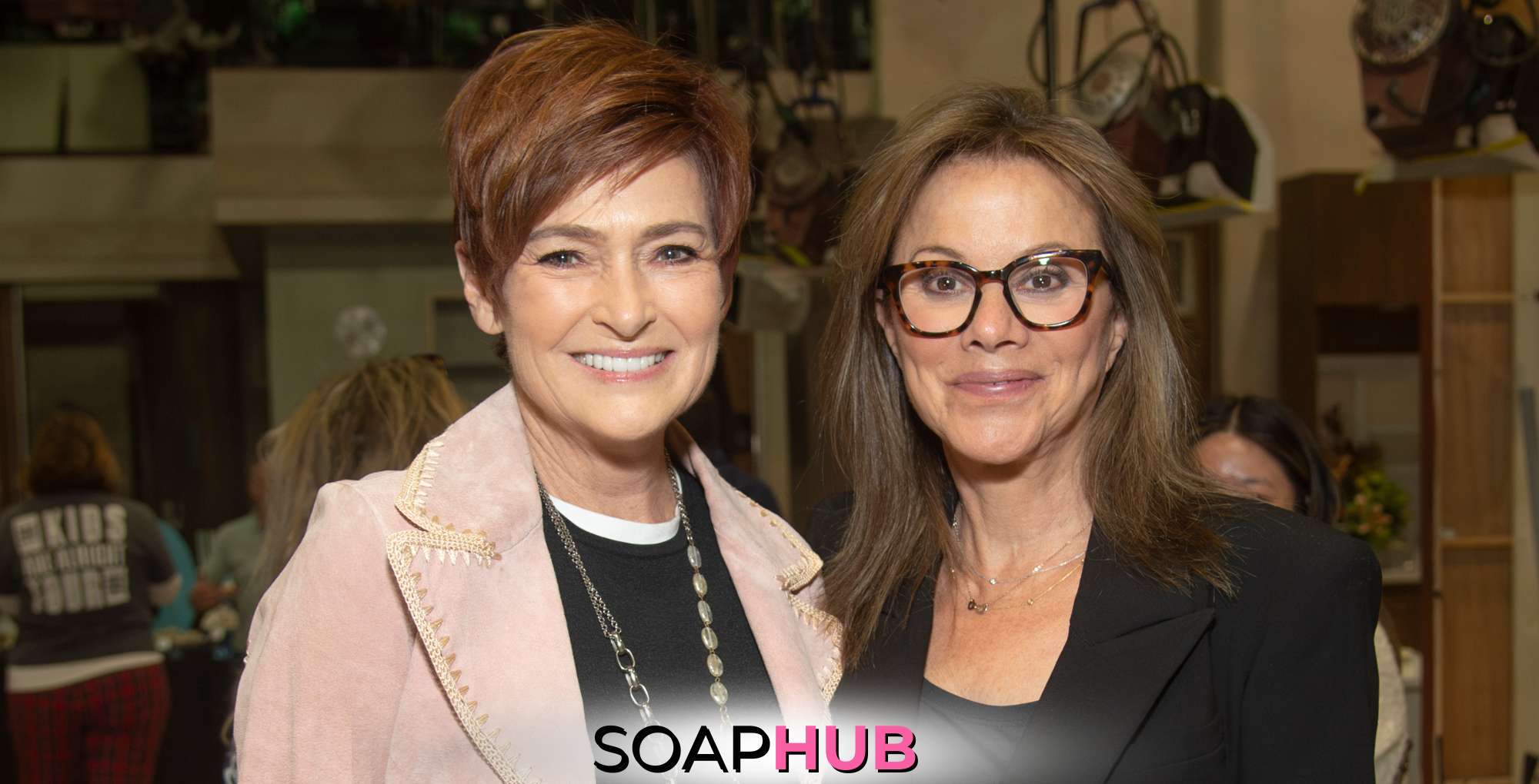 General Hospital's Carolyn Hennesy and Nancy Lee Grahn with the Soap Hub logo across the bottom.