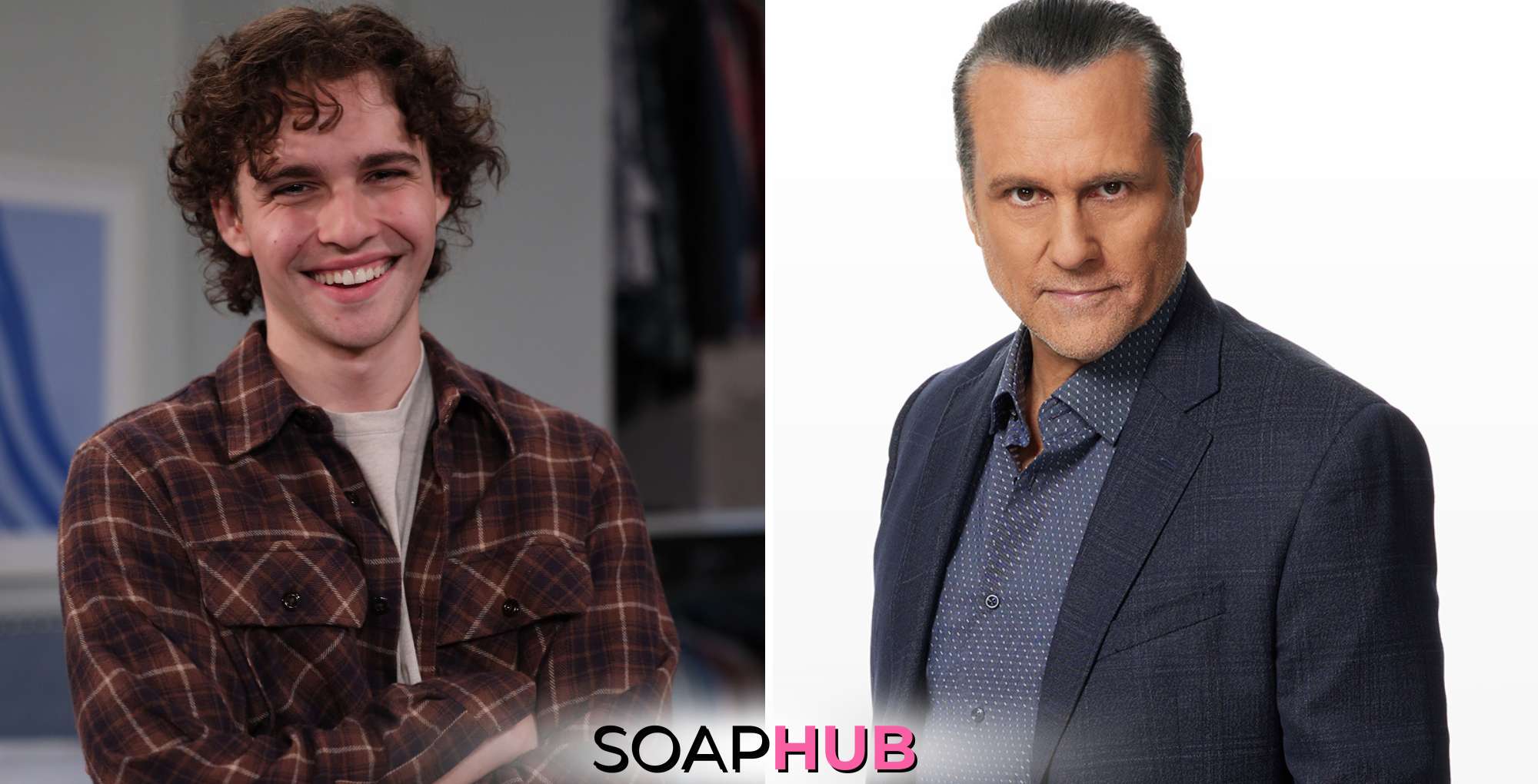 General Hospital's Joshua and Maurice Benard with the Soap Hub logo across the bottom.