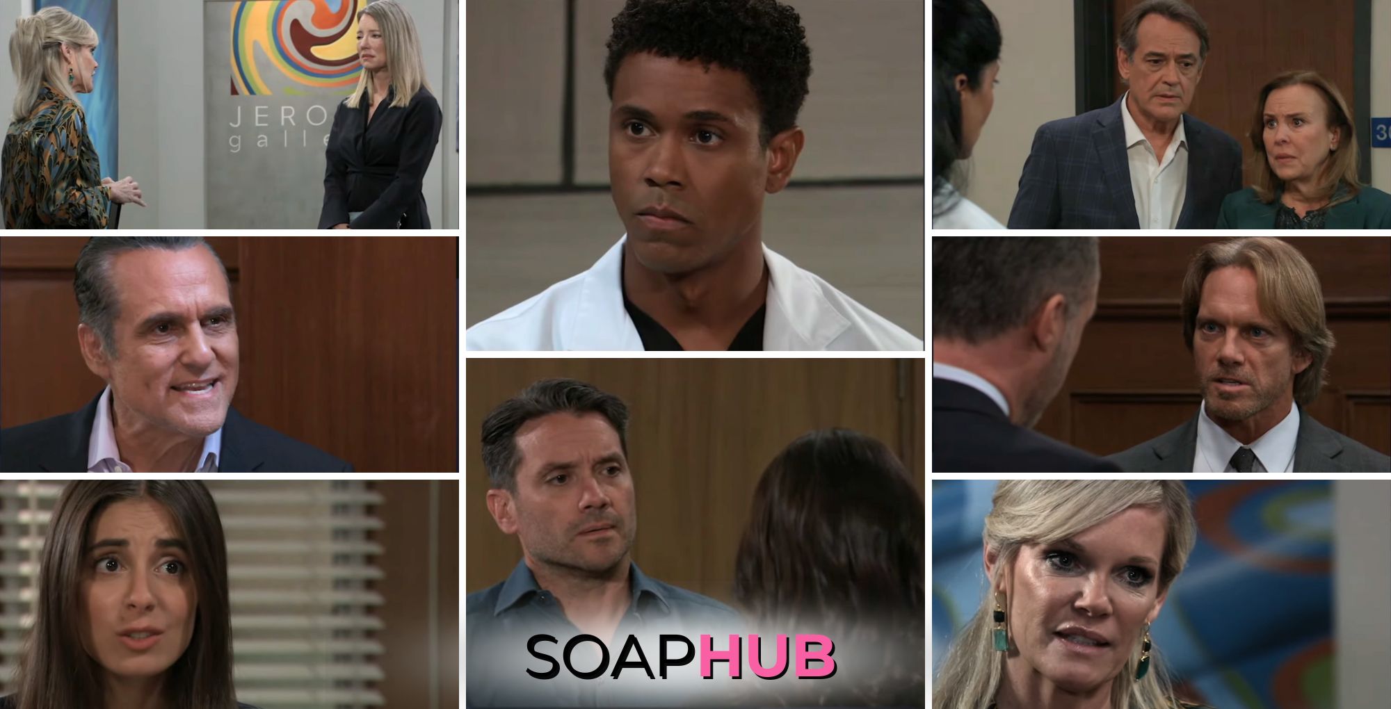 General Hospital preview collage for Tuesday, August 20, 2024, episode, with the Soap Hub logo across the bottom.