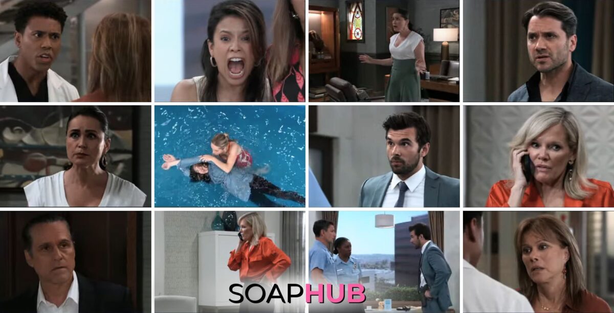 General Hospital preview collage for Friday, August 2, 2024, episode, with the Soap Hub logo across the bottom.