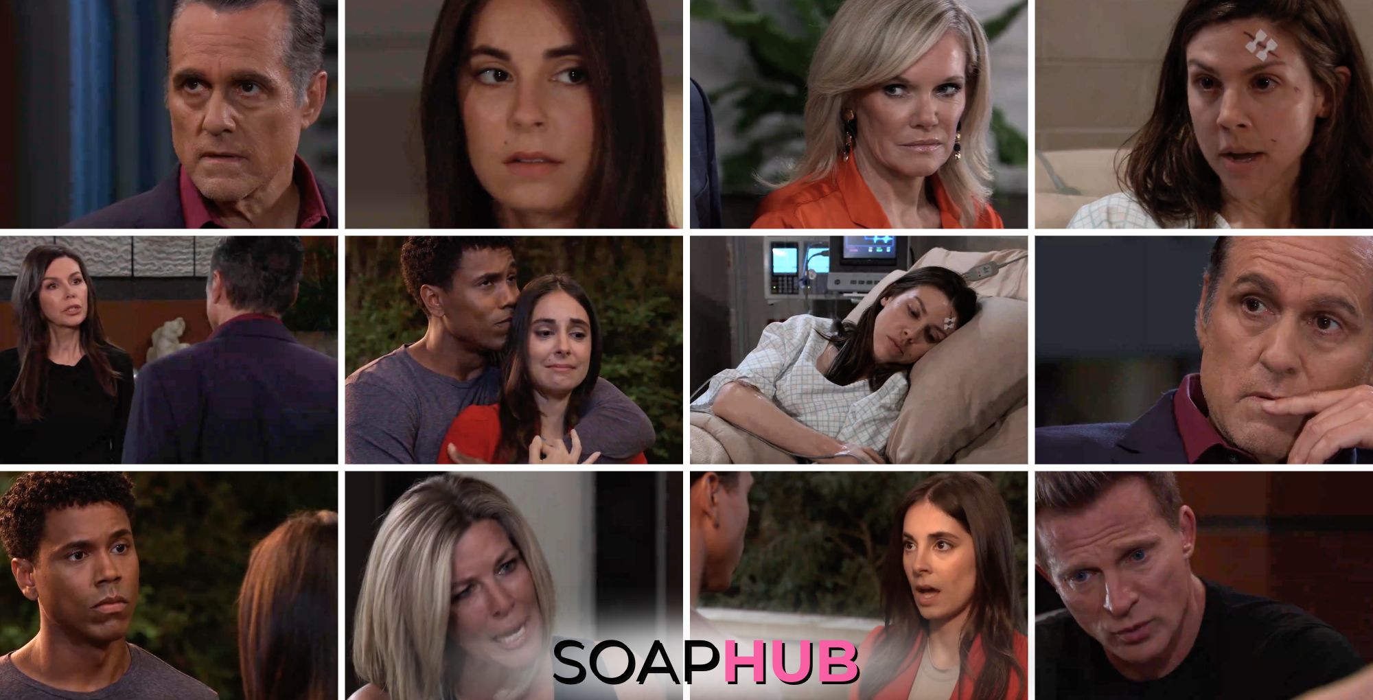 General Hospital spoilers weekly video preview collage for the week of August 12 with the soap hub logo near the bottom of the graphic