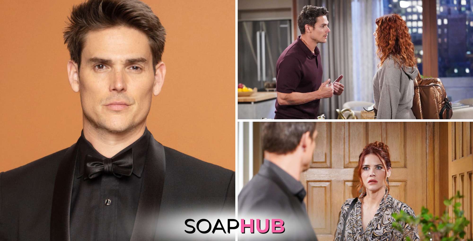 The Young and the Restless Mark Grossman, Adam, and Sally with the Soap Hub logo.