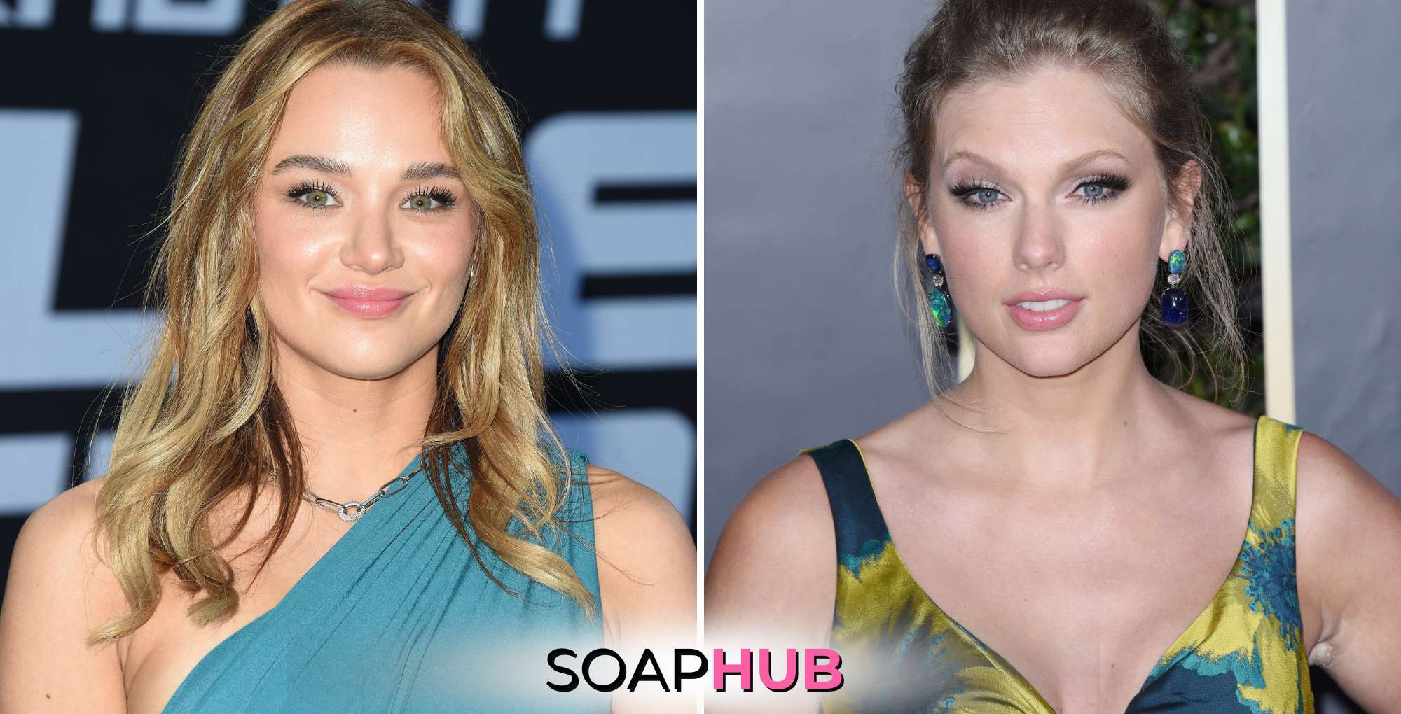 The Young and the Restless alum Hunter King and Taylor Swift with the Soap Hub logo.