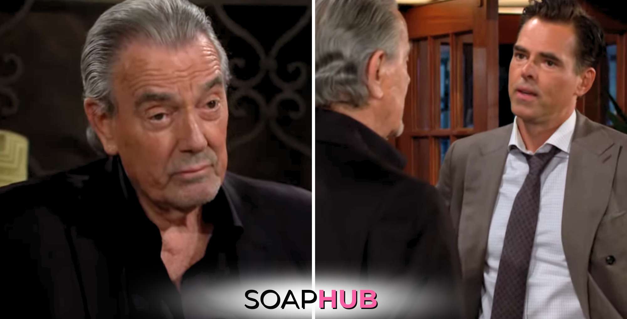 Young and the Restless August 20 with Victor, Billy, and the Soap Hub logo.