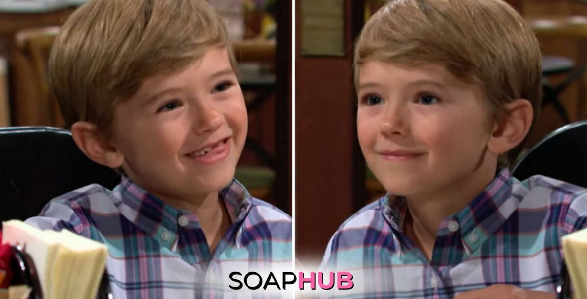 The Young and the Restless August 5 Harrison with the Soap Hub logo.