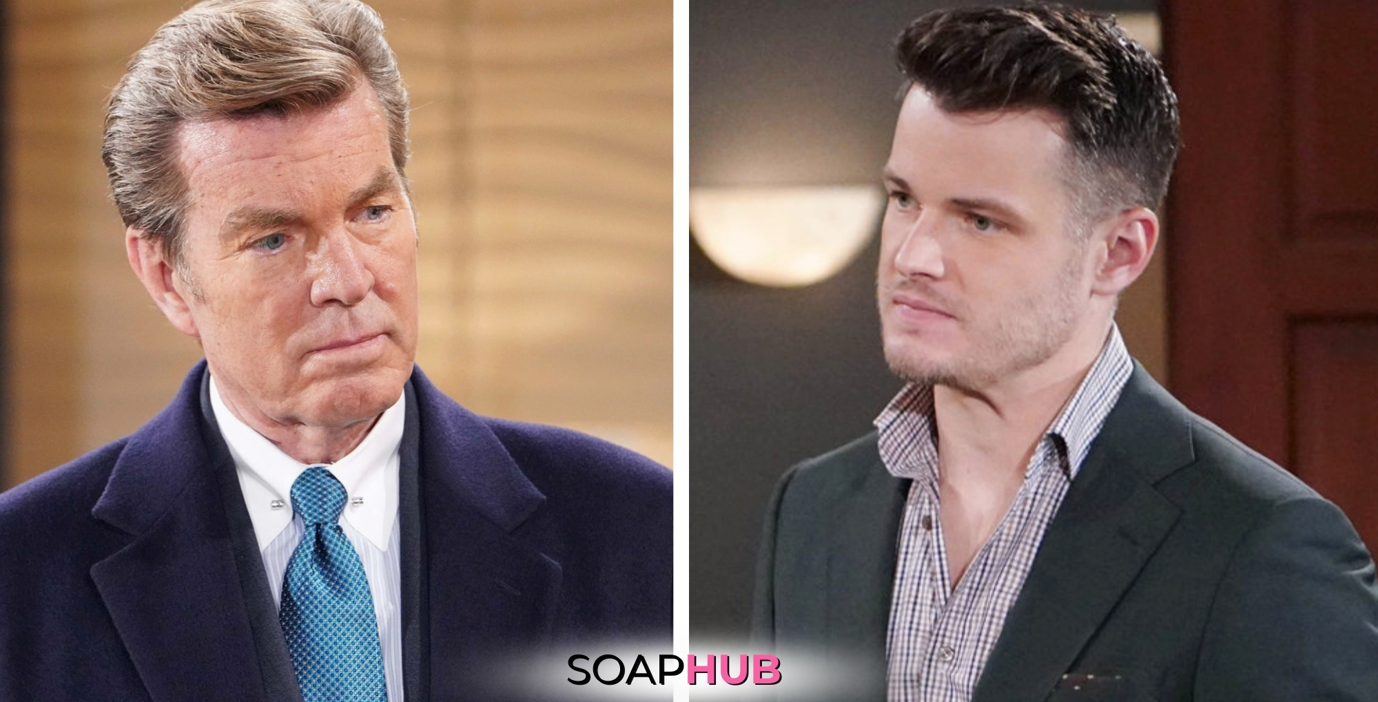 Young and Restless Spoilers August 21 Jack, Kyle, and the Soap Hub logo.