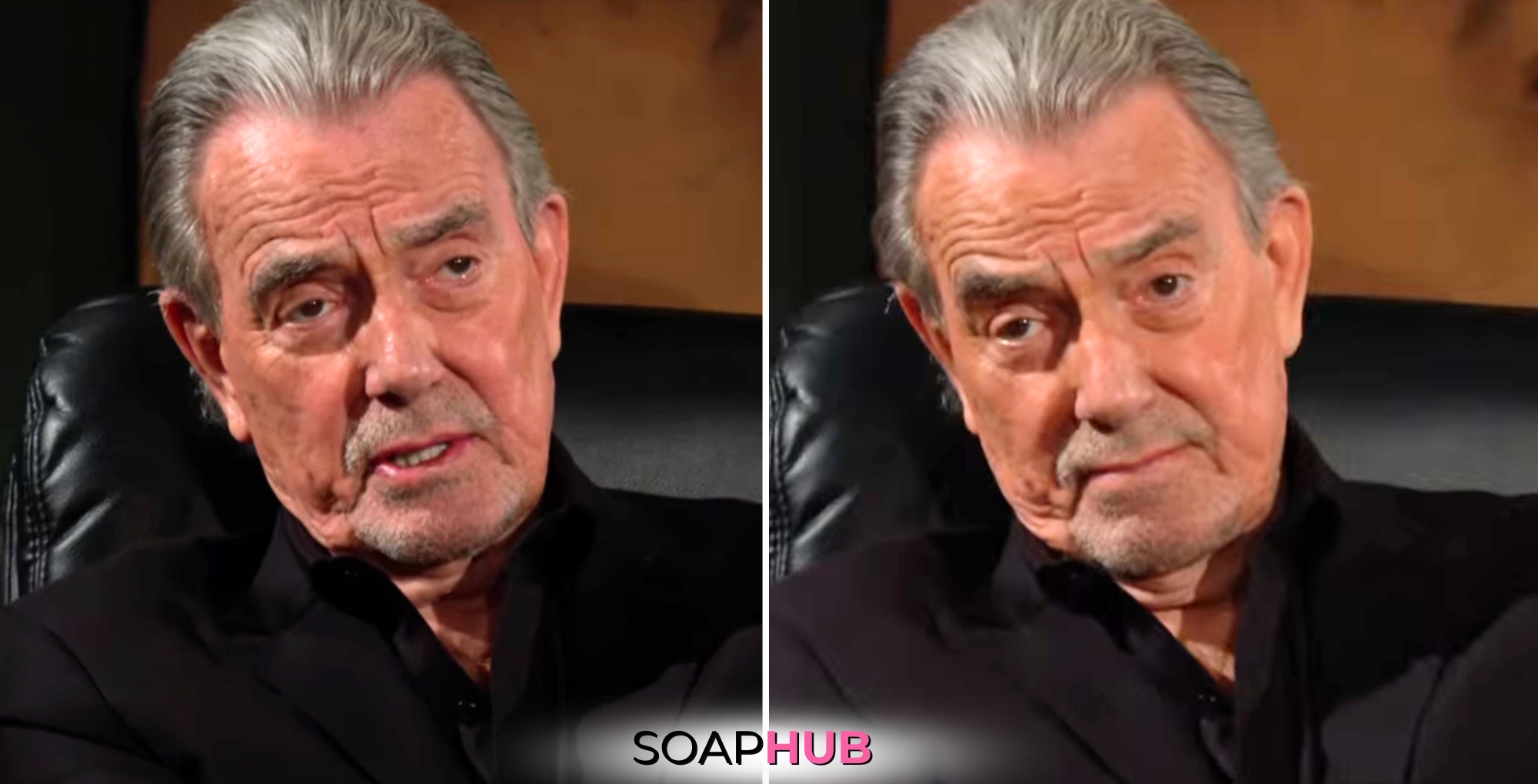 Young and the Restless spoilers August 19 with Victor and the Soap Hub logo.