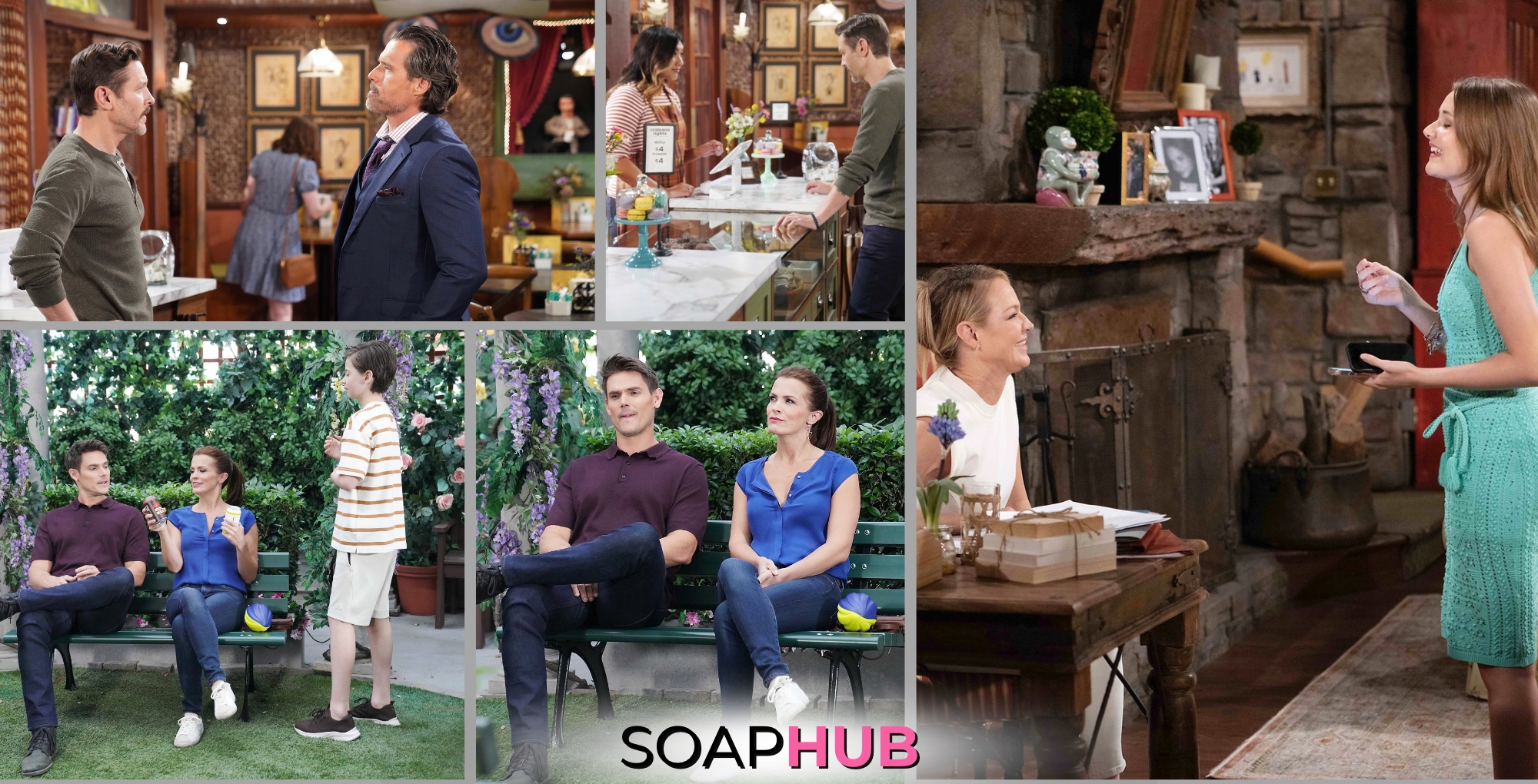 Young and the Restless Spoilers Preview August 15 with the Soap Hug logo.