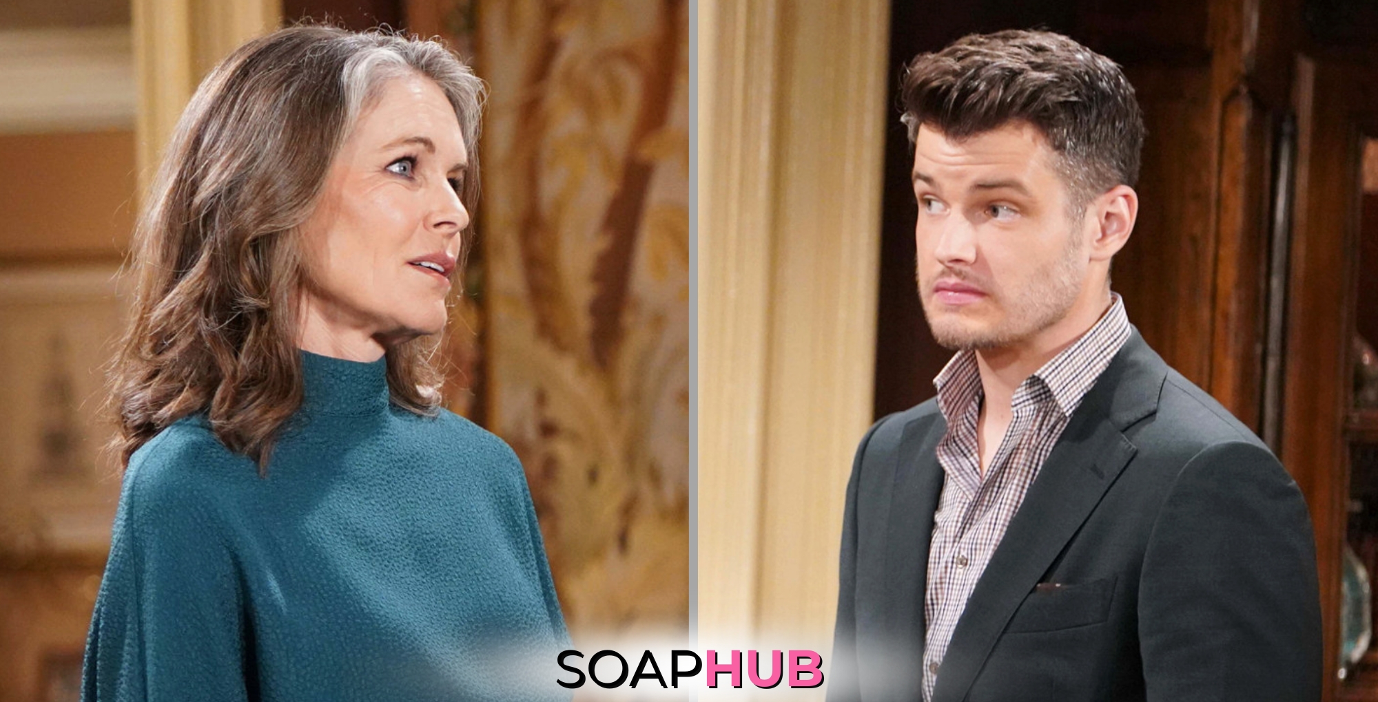 Young and the Restless spoilers photos August 22 with the Soap Hub logo.