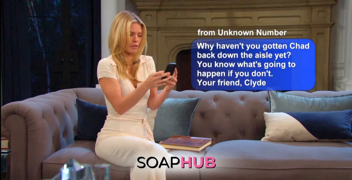 Image from the Monday, September 16, episode of Days of Our Lives, with Soap Hub Logo