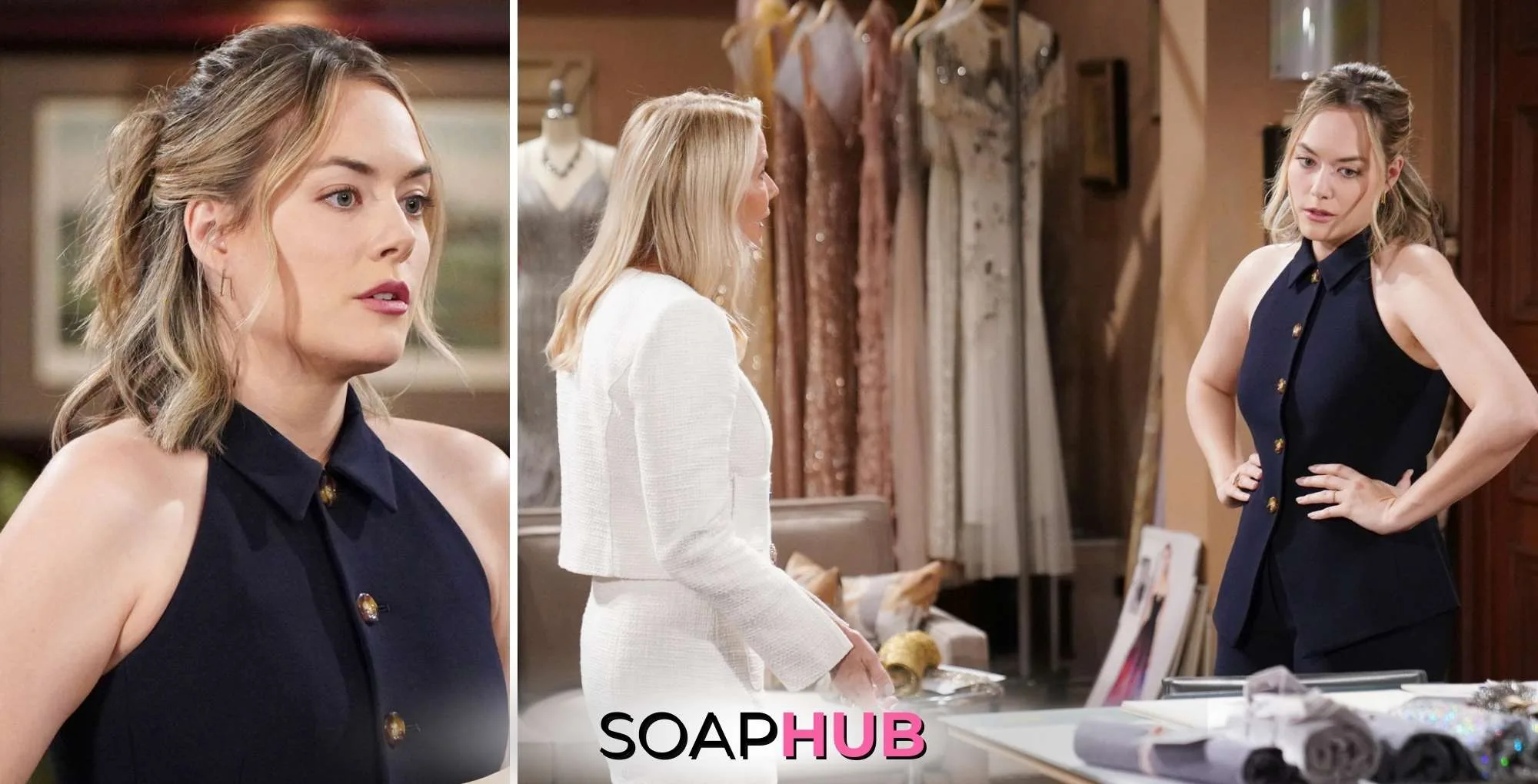 Bold and the Beautiful September 12 Hope, Brooke, and the Soap Hub logo.