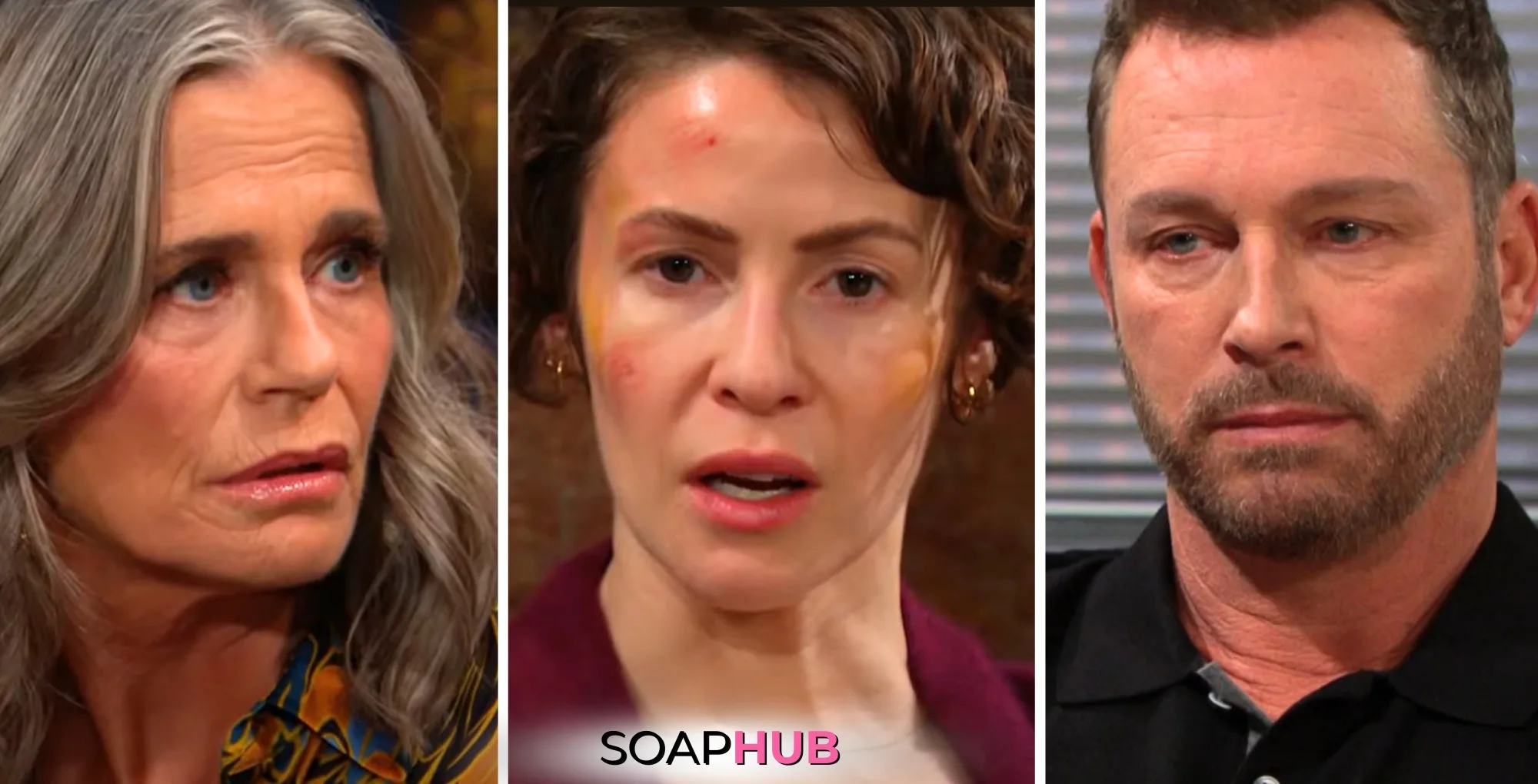 Days of our Lives Spoilers September 9 Brady, Fiona, Sarah, and the Soap Hub logo.