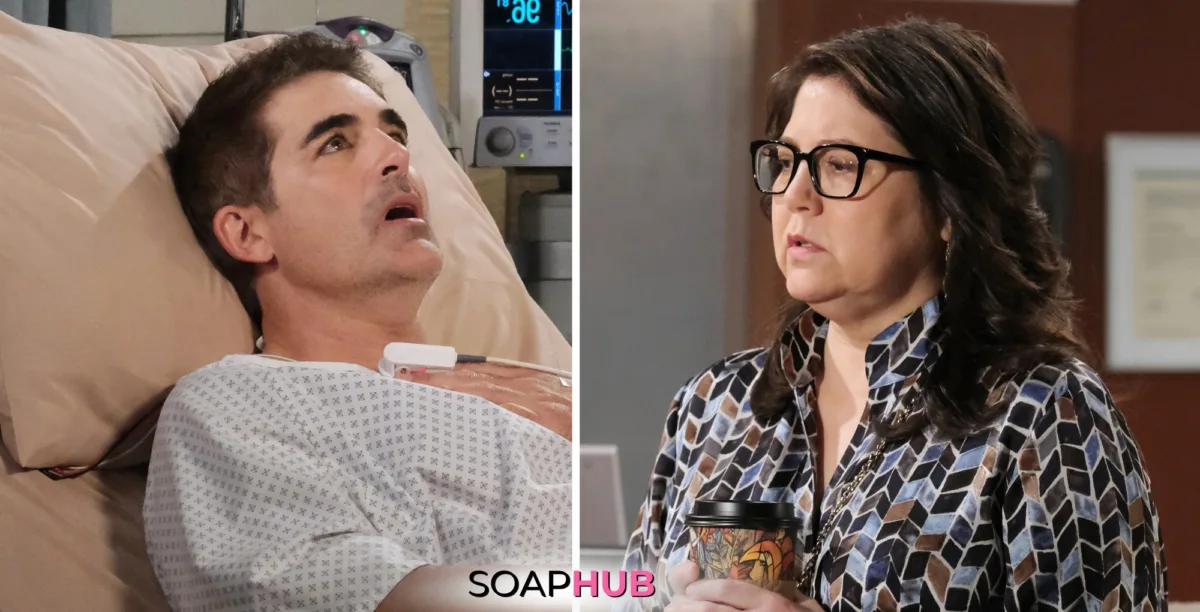 Days of our Lives Spoilers September 17 Connie and Rafe with the Soap Hub logo.