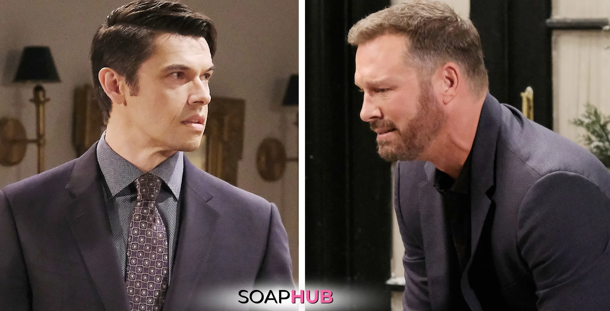 Days of our Lives Spoilers September 26 Xander, Brady, and the Soap Hub logo.