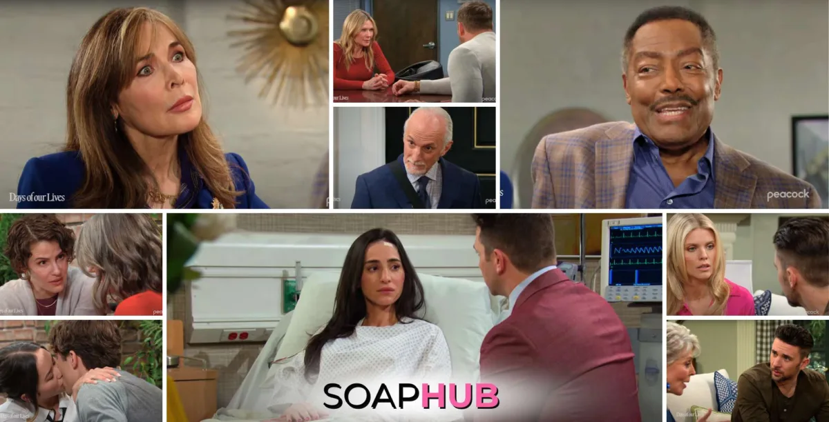 Days of our Lives Spoilers Weekly Video Preview September 30 - October 4 with the Soap Hub logo.