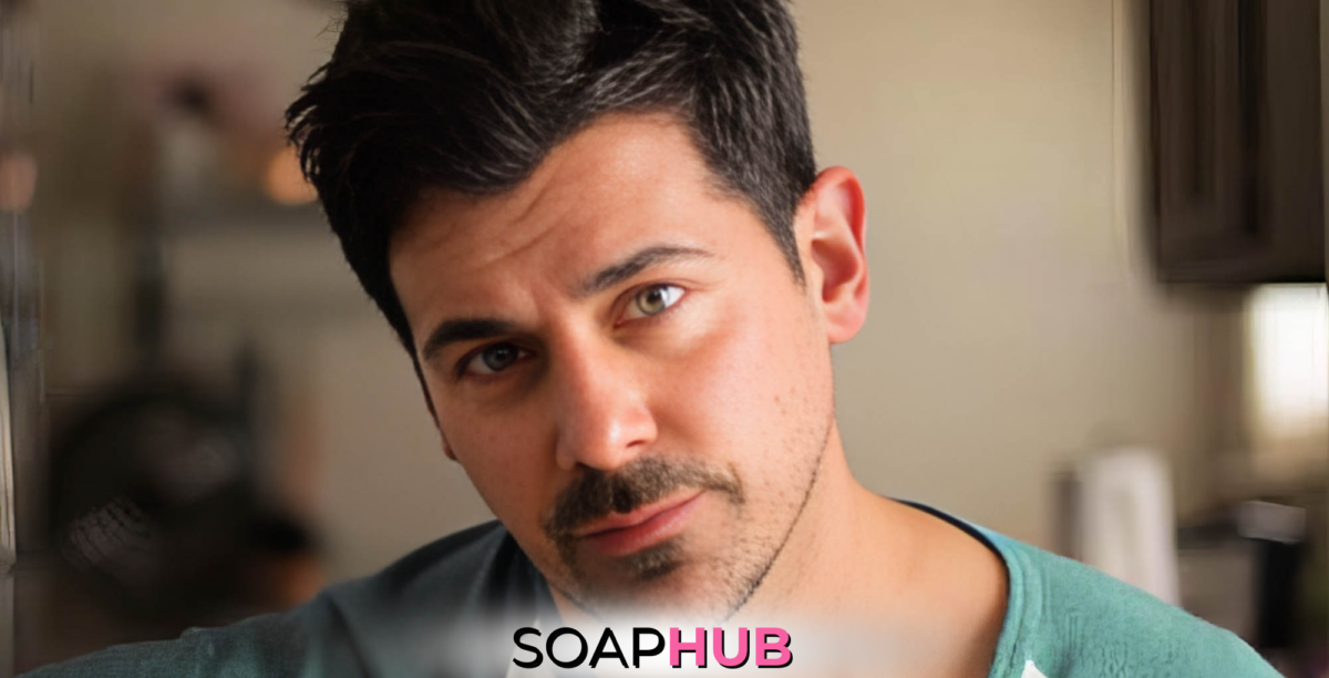 General Hospital's Adam Huss with the Soap Hub logo across the bottom.