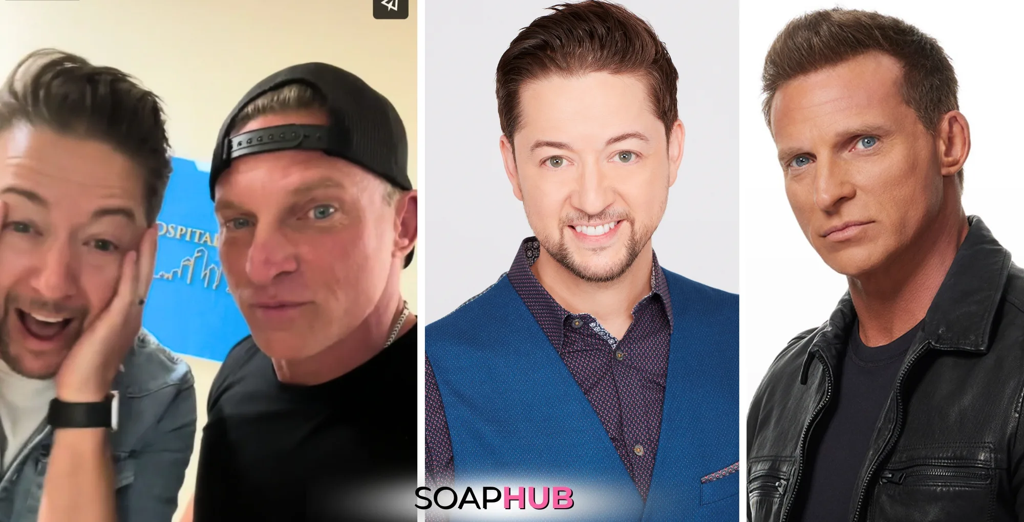 Steve Burton and Bradford Anderson with the Soap Hub logo across the bottom.