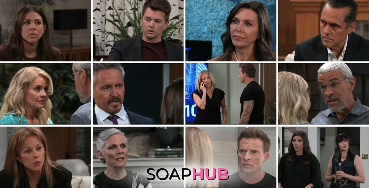 General Hospital preview collage for Friday, September 13, 2024, episode, with the Soap Hub logo