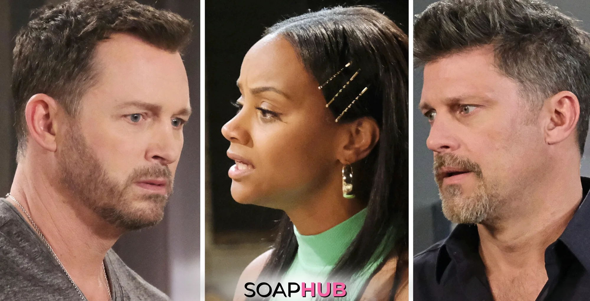 Days Of Our Lives Spoilers for the week of September 23-27, featuring Brady, Chanel, and Eric, with the Soap Hub Logo on the bottom