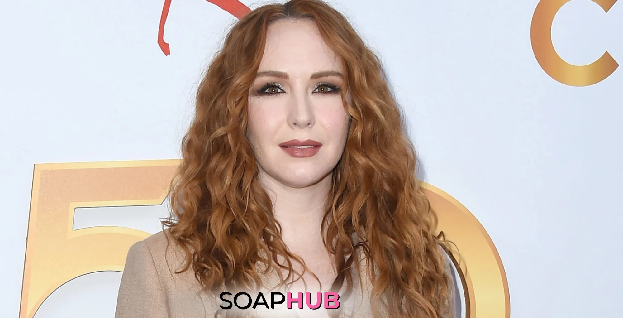 The Young and the Restless star Camryn Grimes with the Soap Hub logo.