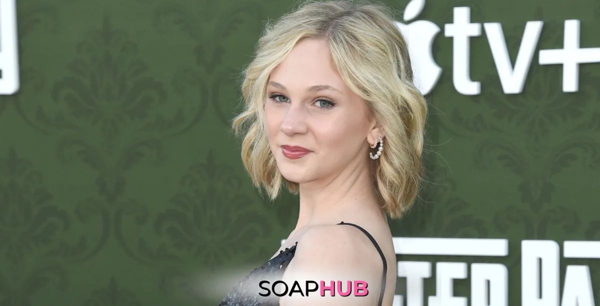 The Young and the Restless actress Lily Brooks O'Briant with the Soap Hub logo.