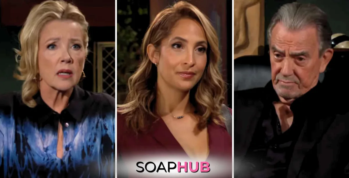 The Young and the Restless Nikki, Lily, Victor, and the Soap Hub logo.