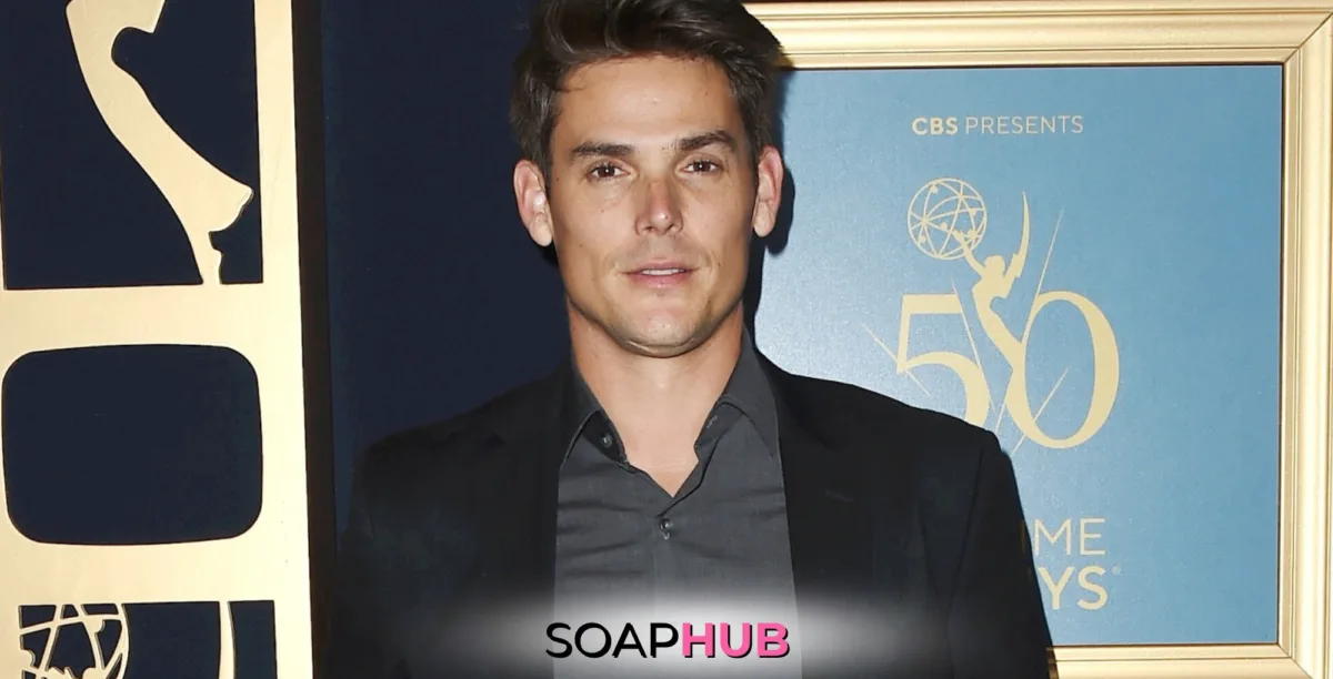 The Young and the Restless' Mark Grossman with the Soap Hub logo across the bottom.