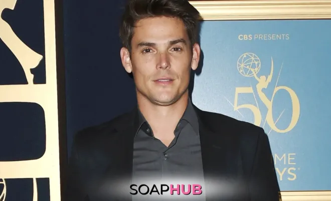 The Young and the Restless' Mark Grossman with the Soap Hub logo across the bottom.