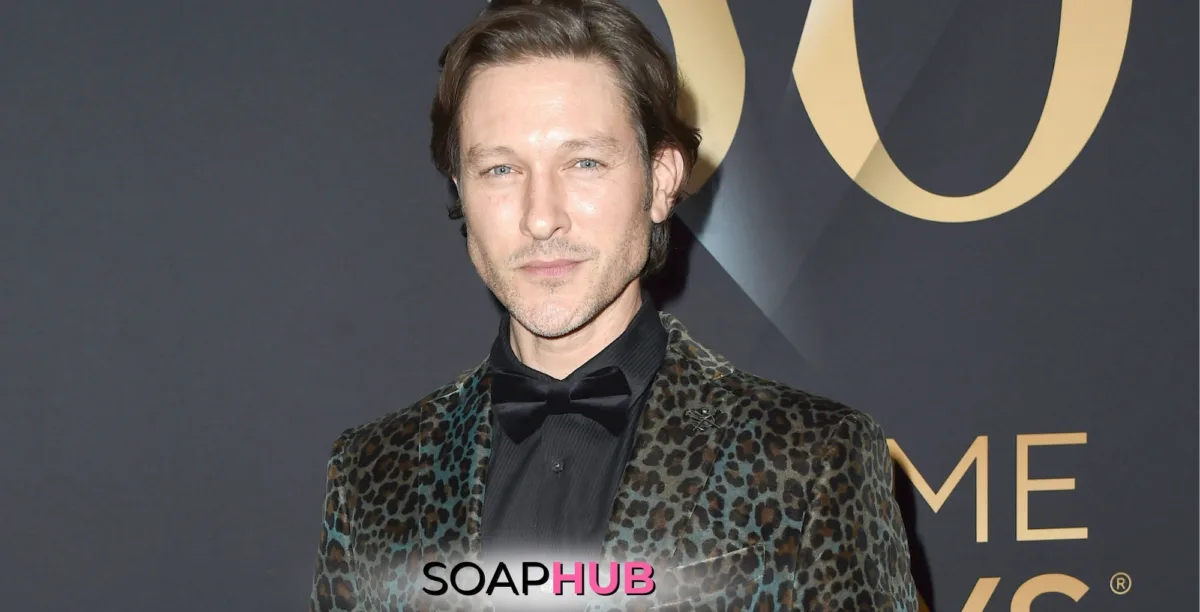 The Young and the Restless' Michael Graziadei with the Soap Hub logo across the bottom.