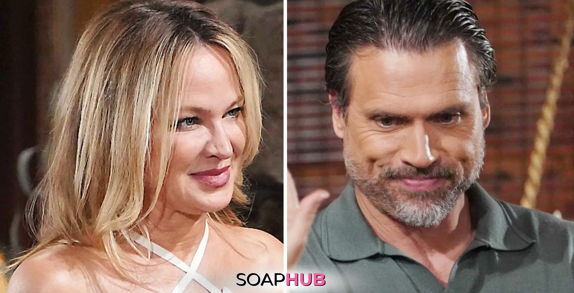 Young and Restless Spoilers September 4 Sharon, Nick, and the Soap Hub logo.