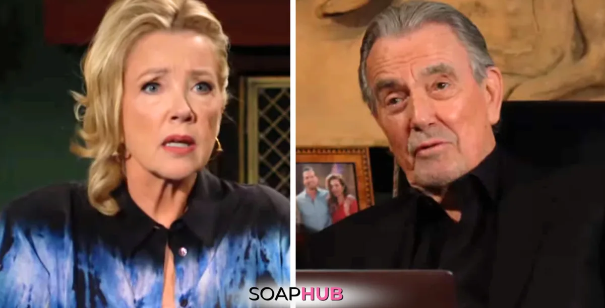 Young and Restless Spoilers September 18 Victor, Nikki, and the Soap Hub logo.