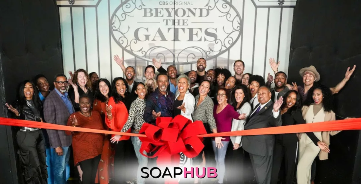 Beyond The Gates ribbon cutting with the Soap Hub logo.