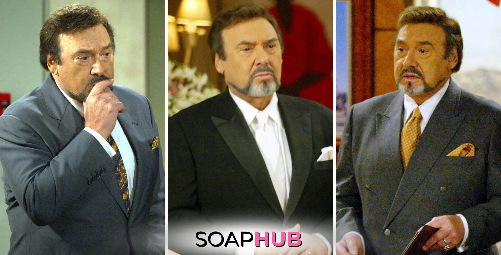 Bold and Beautiful's Jospeh Mascolo as Massimo with the Soap Hub logo.