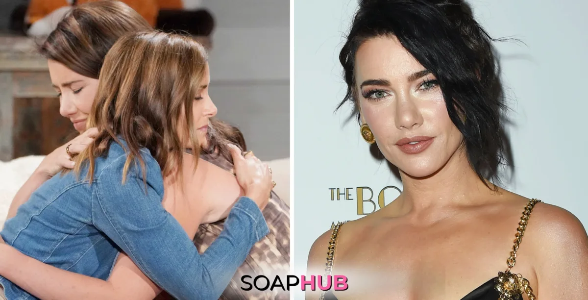 Image of Bold and Beautiful star Jacqueline MacInnes Wood with Soap Hub logo.