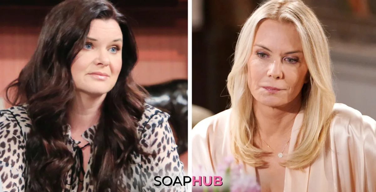 Image of Bold and the Beautiful Katie and Brooke with Soap Hub logo.