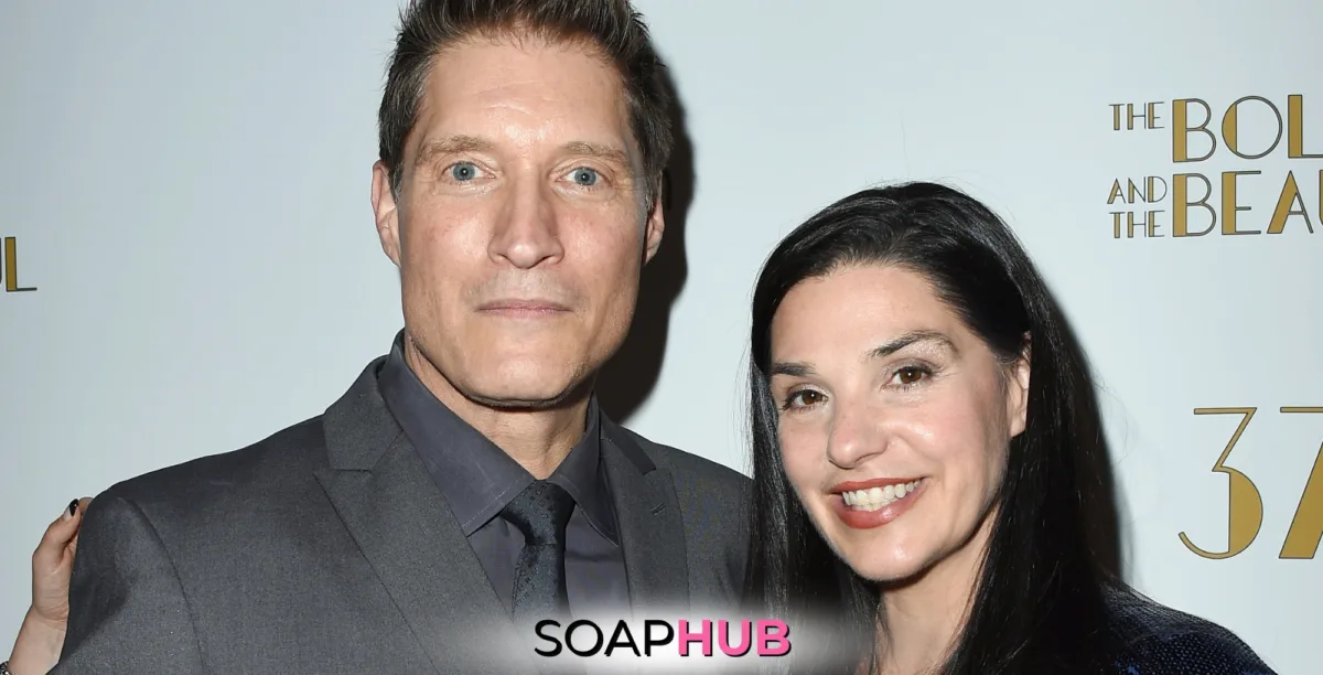 The Bold and the Beautiful's Sean Kanan and his wife Michele with the Soap Hub logo across the bottom.