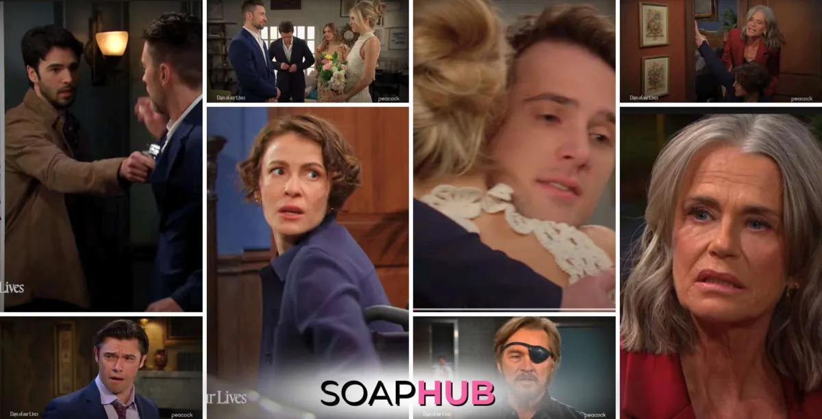 Days of our Lives Spoilers Weekly Video Preview October 14-18 with the Soap Hub logo.