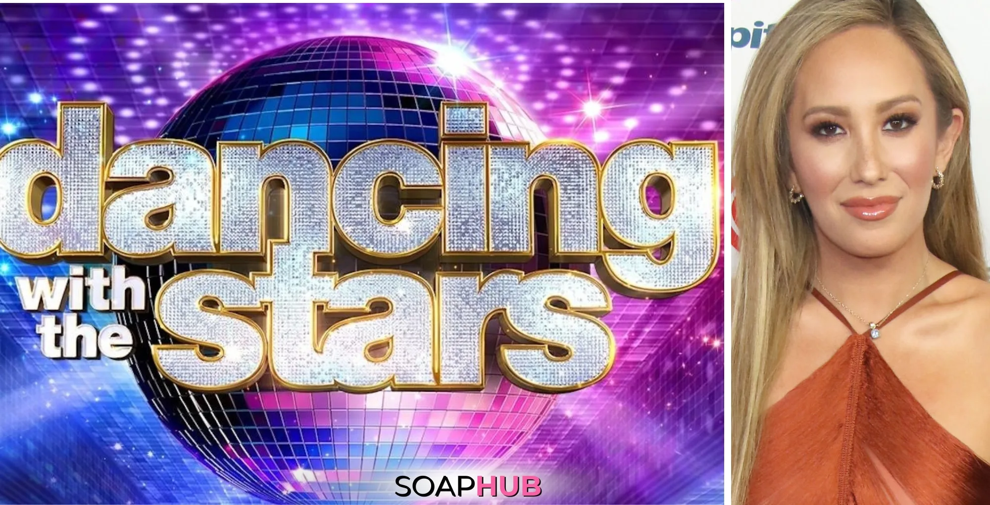 Cheryl Burke Dancing with the Stars and the Soap Hub logo.