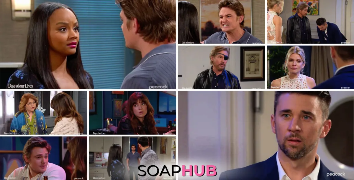 Days of our Lives Spoilers Weekly Video Preview October 21-25, with the Soap Hub logo.