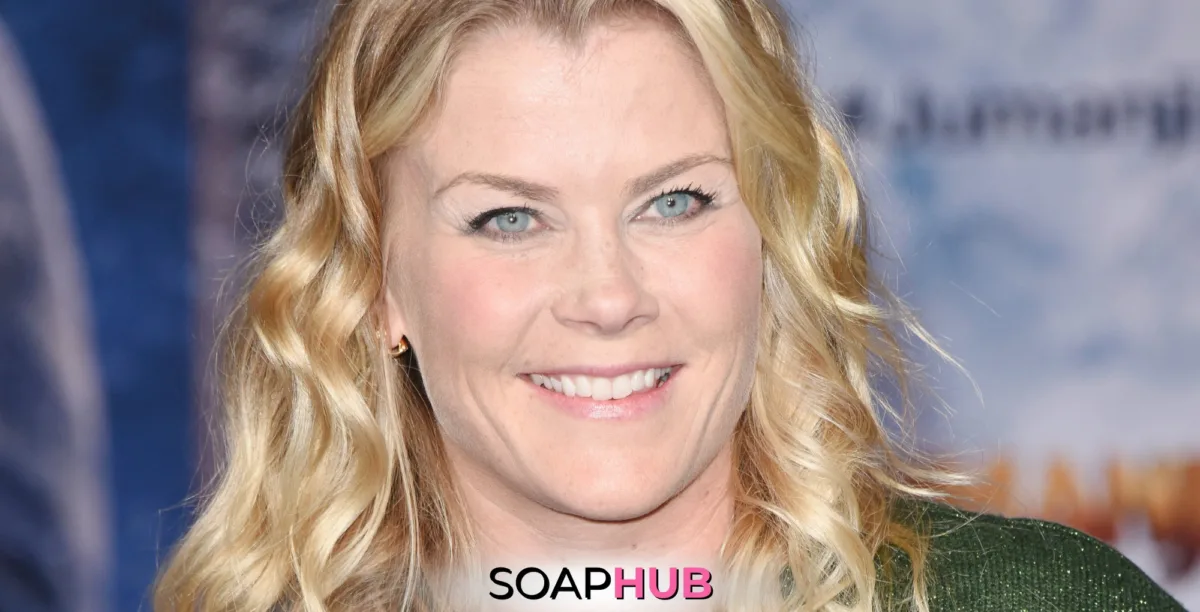 Image of Days of Our Lives Alison Sweeney with the Soap Hub logo.