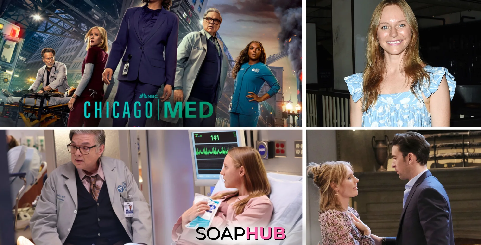 Image of Days of Our Lives alum Marci Miller who recently guest starred on NBC's Chicago Med, with Soap Hub Logo