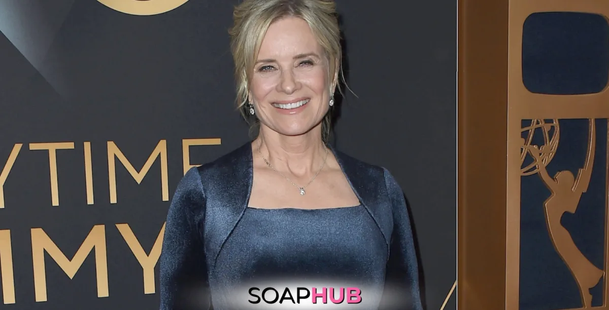 Days of Our Lives' Mary Beth Evans with the Soap Hub logo across the bottom.