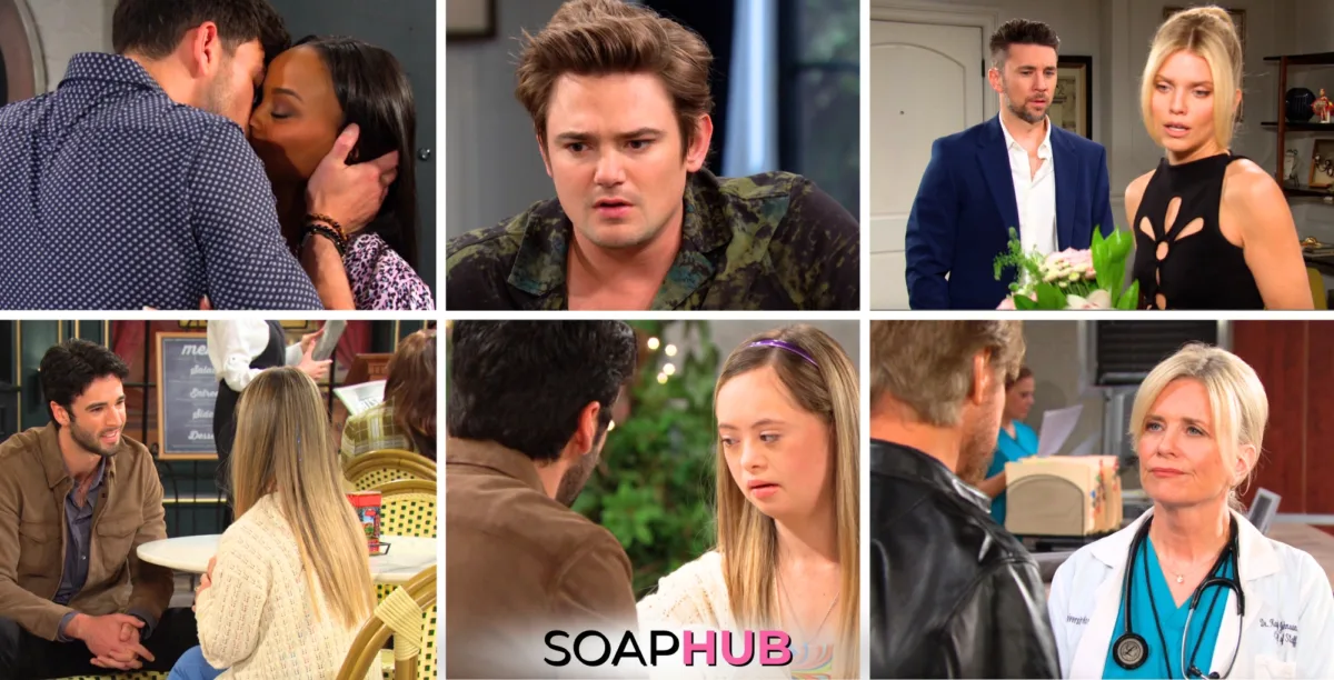 Collage of the Wednesday, October 16 episode of Days of Our Lives, with Soap Hub Logo