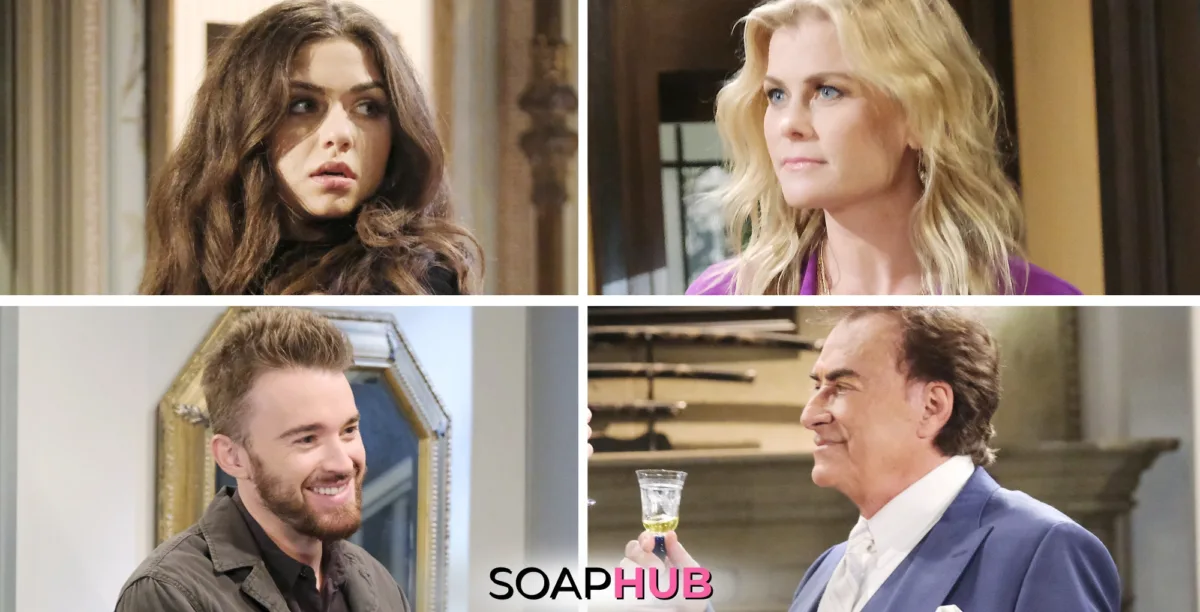 Ciara, Sami, Will, and Tony on Days of our Lives with the Soap Hub logo across the bottom.