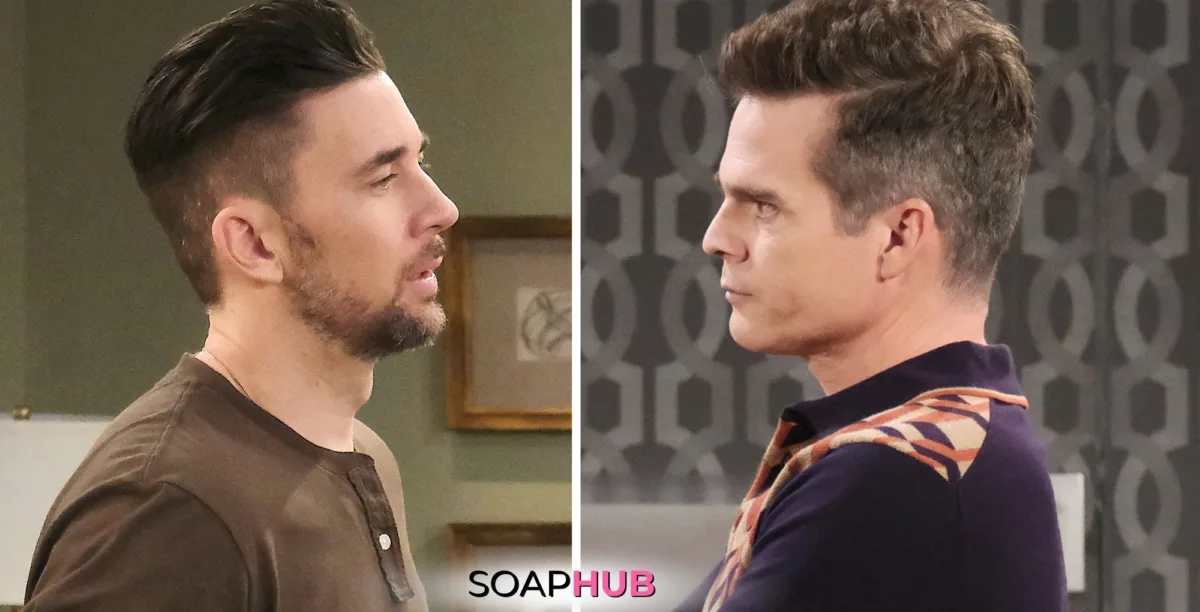 Days of our Lives Spoilers October 7 Leo, Chad, and the Soap Hub logo.