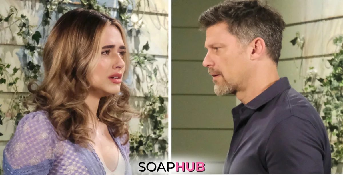 Days of our Lives spoiler photos for the October 3, 2024 episode with the Soap Hub logo across the bottom.