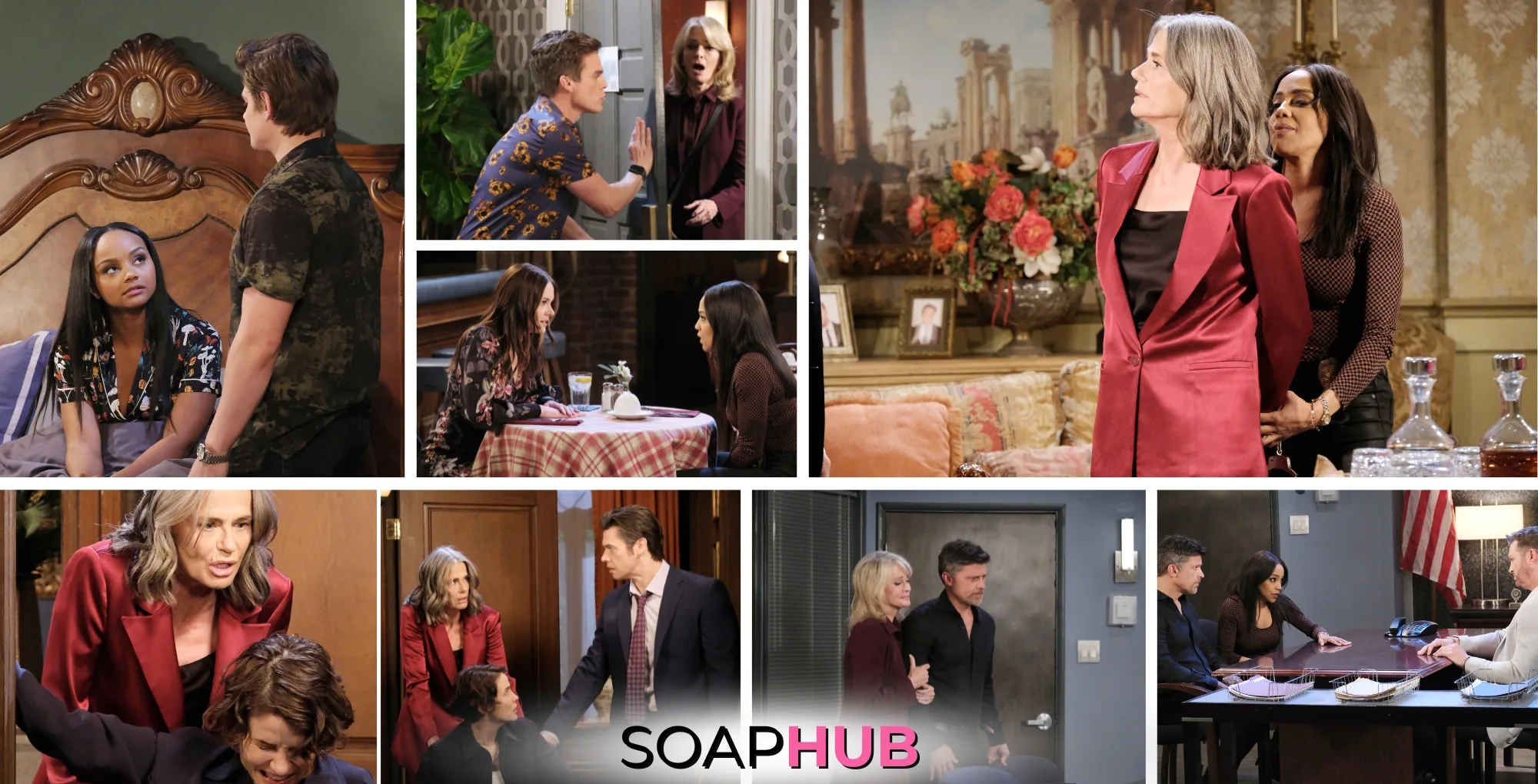 Spoiler photos for the October 15, 2024 episode of Days of our Lives with the Soap Hub logo across the bottom.