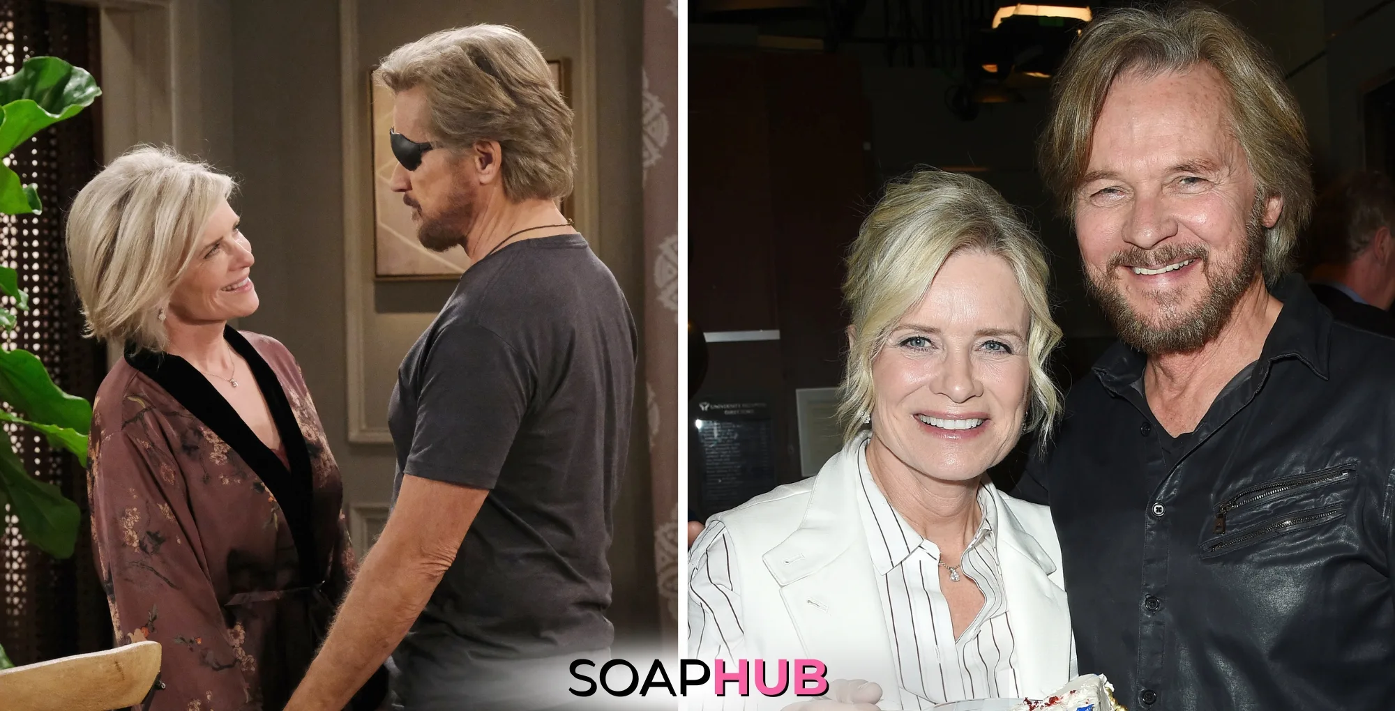 Days of Our Lives' Stephen Nichols and Mary Beth Evans with the Soap Hub logo across the bottom.