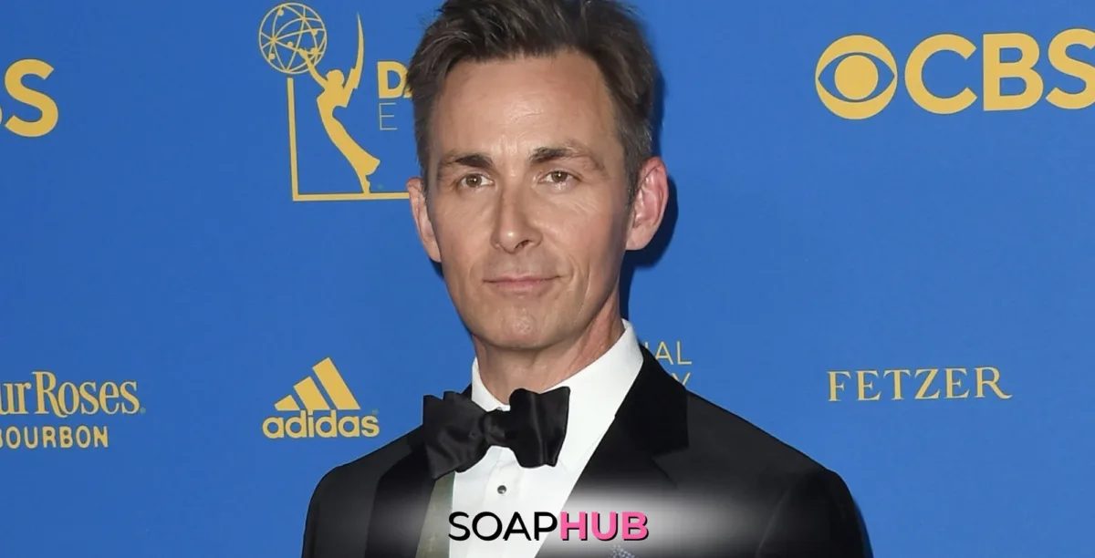 General Hospital's James Patrick Stuart with the Soap Hub logo across the bottom.